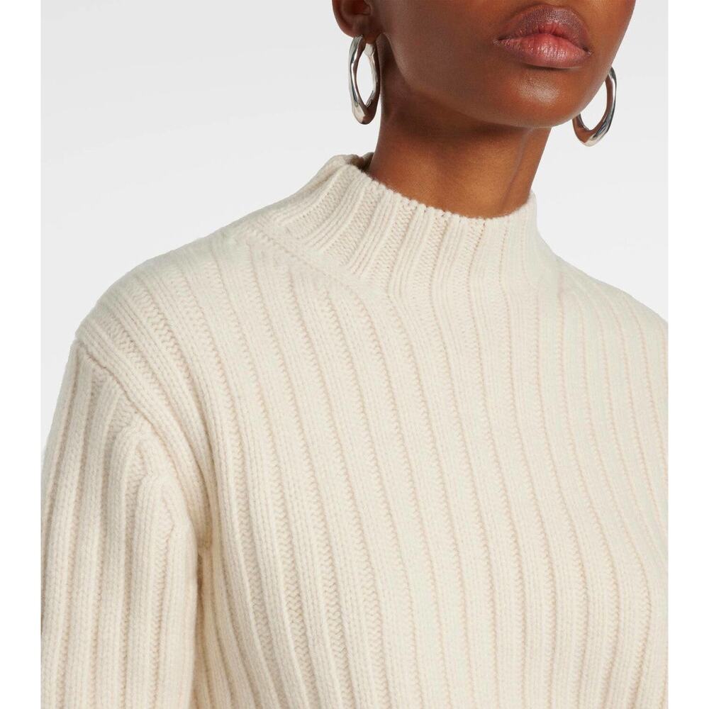 Toteme Petite Chunky Knit Wool Cashmere Sweater - M - Cream - Picture 5 of 5